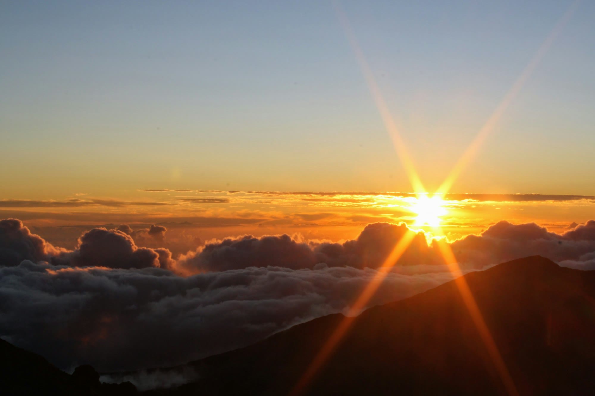 Haleakala sunrise above the clouds